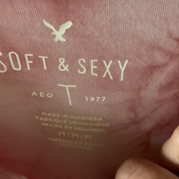 American Eagle sz M soft & sexy long sleeve tie dye tshirt euc - Picture 2 of 3